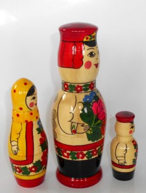 Semenov Village Boy 3-set nesting Doll Babooshki s Classic Village Traditional