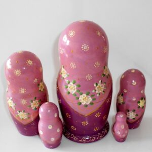 Autumn Apples purple scarf nesting Doll Babooshki s Classic Village Traditional