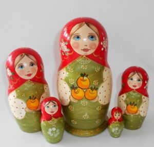 Autumn Apples red scarf Babushka Matryoshka nesting Doll Babooshki Babushkas Babushka Matryoshka nesting Doll Babooshki Babushkas Classic Village Traditional