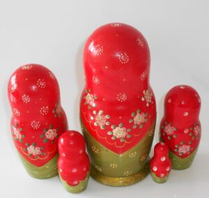 Autumn Apples red scarf nesting Doll Babooshki s nesting Doll Babooshki s Classic Village Traditional