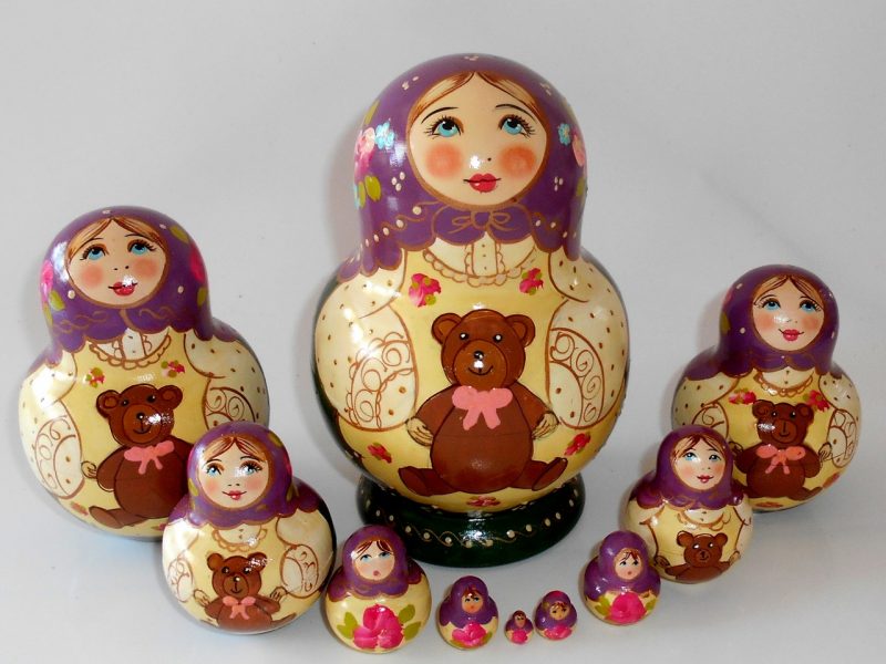 Girls With Teddy Bears 10-set Babushka Matryoshka Nesting Doll ...