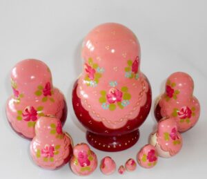 Girl with berries basket 10-set nesting Doll Babooshki s Classic Village Traditional