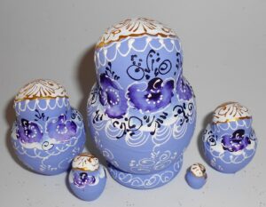 Nata in Dark purple lace dress small nesting Doll Babooshki s
