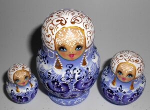 Nata in Dark purple lace dress small nesting Doll Babooshki s