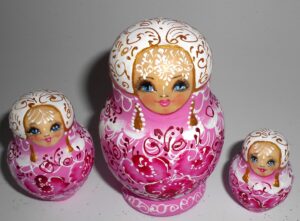 Nata in pink lace dress small nesting Doll Babooshki s