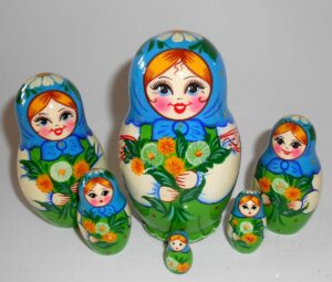 Nolinsk Milley with dandelion 6-set Babushka Matryoshka nesting Doll Babooshki Babushkas Classic Village Traditional