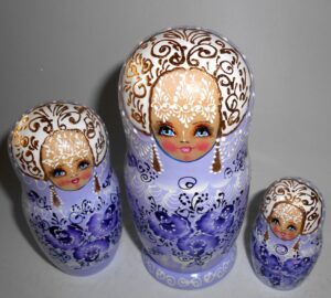 Nata in purple lace dress medium nesting Doll Babooshki s
