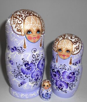 Nata in purple lace dress medium nesting Doll Babooshki s