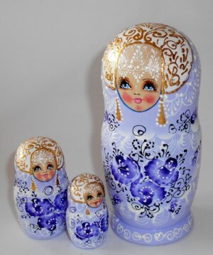 Nata in purple lace dress medium nesting Doll Babooshki s