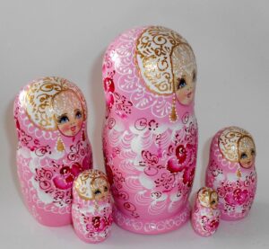 Nata in pink lace dress medium nesting Doll Babooshki s