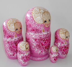 Nata in pink lace dress large nesting Doll Babooshki s