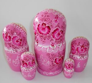Nata in pink lace dress large nesting Doll Babooshki s