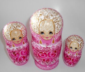 Nata in pink lace dress large nesting Doll Babooshki s