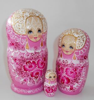 Nata in pink lace dress large nesting Doll Babooshki s