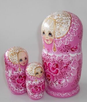 Nata in pink lace dress large nesting Doll Babooshki s