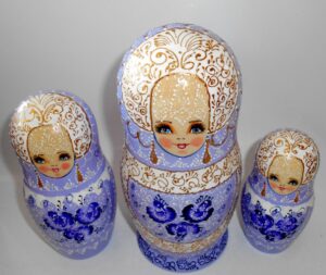 Nata in purple lace dress huge 7-set nesting Doll Babooshki s