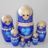 Nata in blue lace dress huge 7-set Babushka Matryoshka nesting Doll Babooshki Babushkas