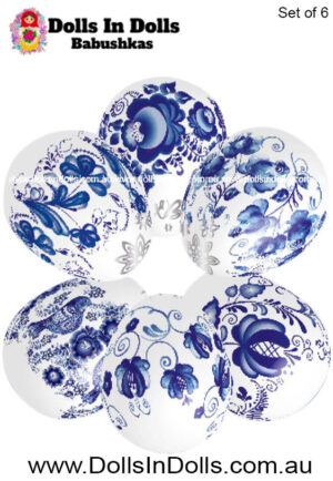 6 set National Traditions of blue  , Easter Egg Shrinking Wraps