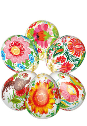 6 set  red flowers Motives Easter Egg Shrinking Wraps