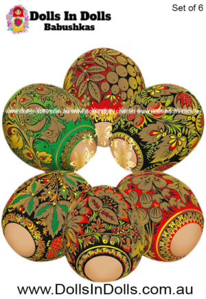 6 set Khohloma National art , Easter Egg Shrinking Wraps