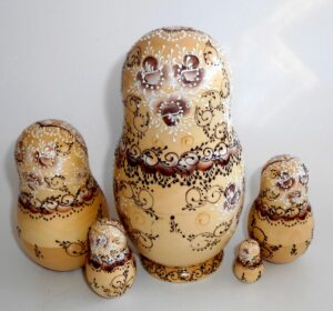 Nata lace in brown lace dress large nesting Doll Babooshki s