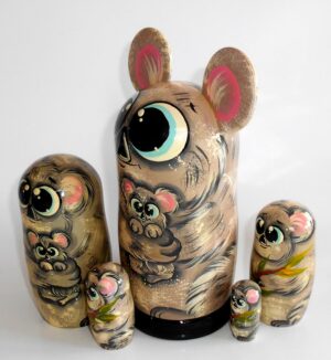 Funny Koala with ears 5-set huge nesting Doll Babooshki s