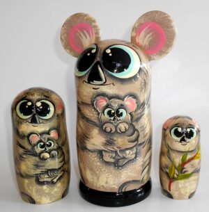 Funny Koala with ears 5-set huge nesting Doll Babooshki s