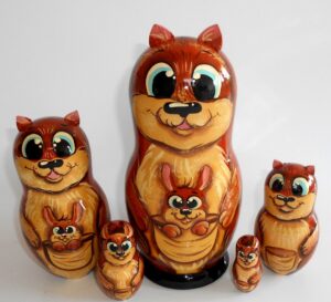 Funny Kangaroo 5-set huge Babushka Matryoshka nesting Doll Babooshki Babushkas