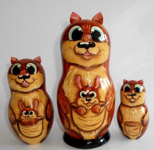 Funny Kangaroo 5-set huge nesting Doll Babooshki s