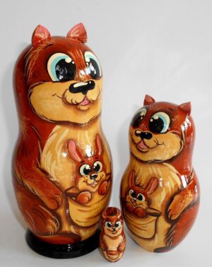 Funny Kangaroo 5-set huge nesting Doll Babooshki s
