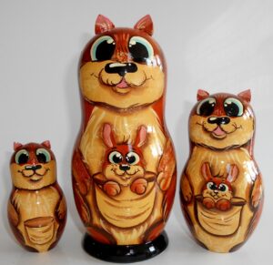 Funny Kangaroo 5-set huge nesting Doll Babooshki s