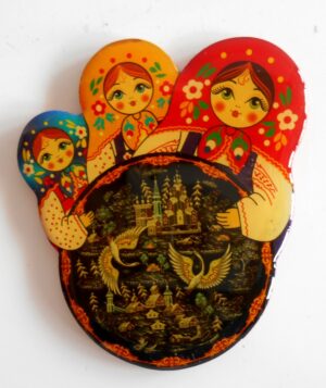 Fridge Magnets 7.5cm miniature set of 5 nesting Doll Babooshki s