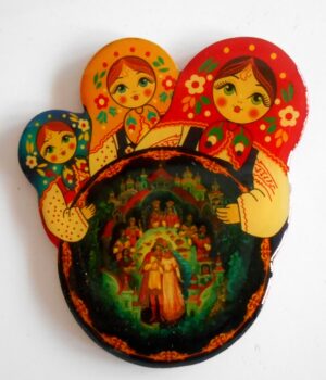 Fridge Magnets 7.5cm miniature set of 5 nesting Doll Babooshki s