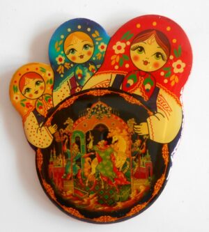 Fridge Magnets 7.5cm miniature set of 5 nesting Doll Babooshki s