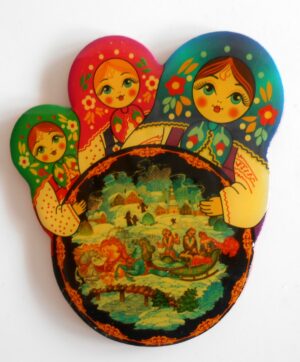 Fridge Magnets 7.5cm miniature set of 5 nesting Doll Babooshki s