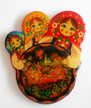 Fridge Magnets 7.5cm miniature set of 5 nesting Doll Babooshki s