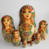 Angels as flower girls blue scarf 7-set huge Babushka Matryoshka nesting Doll Babooshki Babushkas