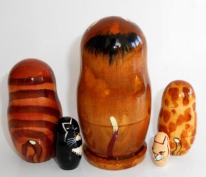Ginger Cat family nesting Doll Babooshki s