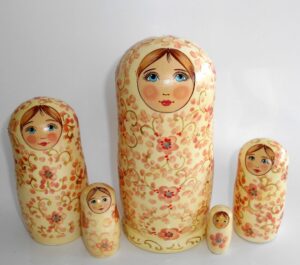 Alyonka pink flowers large Babushka Matryoshka nesting Doll Babooshki Babushkas