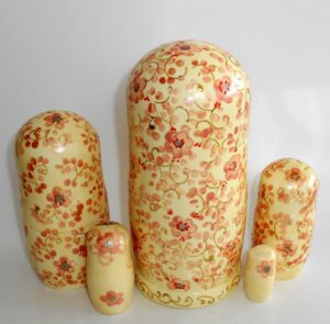 Alyonka pink flowers large nesting Doll Babooshki s