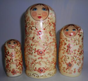 Alyonka pink flowers large nesting Doll Babooshki s