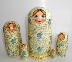 Alyonka blue flowers Babushka Matryoshka nesting Doll Babooshki Babushkas
