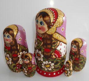 Tamara purple scarf 3D rowan berries II nesting Doll Babooshki s