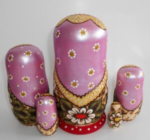 Tamara purple scarf 3D rowan berries II nesting Doll Babooshki s