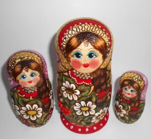 Tamara purple scarf 3D rowan berries II nesting Doll Babooshki s
