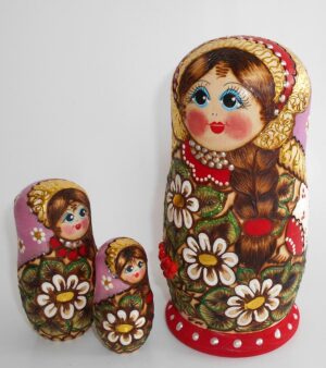 Tamara purple scarf 3D rowan berries II nesting Doll Babooshki s