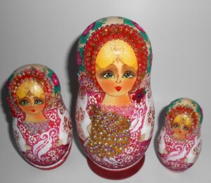 Bride in pink outfit II nesting Doll Babooshki s
