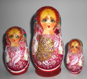 Bride in pink outfit II nesting Doll Babooshki s
