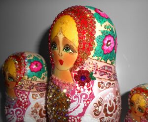 Bride in pink outfit II nesting Doll Babooshki s