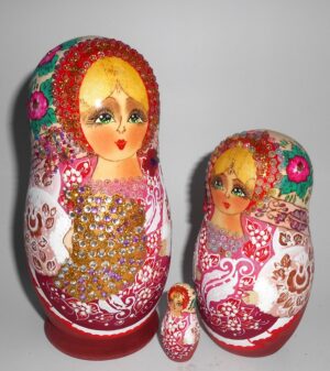 Bride in pink outfit II nesting Doll Babooshki s